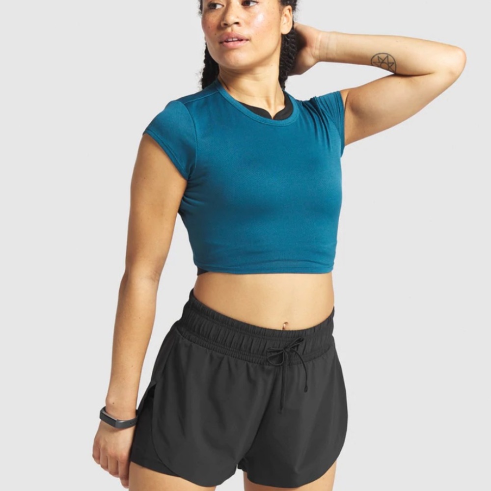 GYMSHARK SPEED CROP TOP BLUE